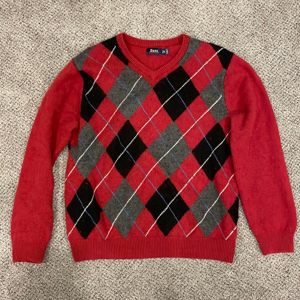Men’s medium v neck red sweater from G.H Bass & Co